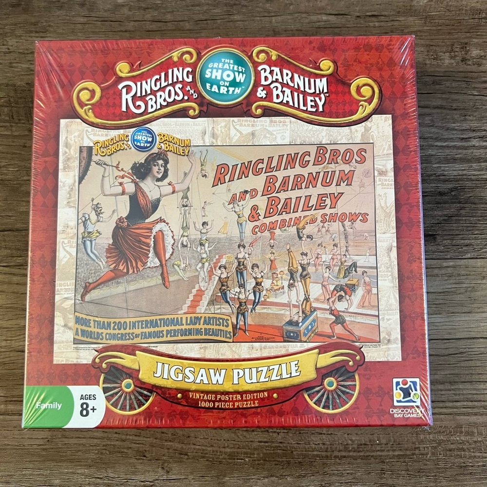 Ringling Bros & Barnum Bailey 1000 Pc Vintage Poster Edition “200 Lady..” Puzzle